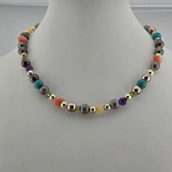 Beautiful Color Necklace - Stamped 925 - CP - Picture 1 of 9